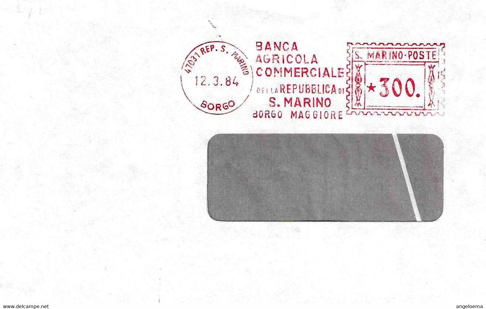 SAN MARINO - 1984 BANCA AGRICOLA COMMERCIALE - Ema Affrancatura Meccanica Rossa Red Meter Su Busta Viaggiata - 2079 - Brieven En Documenten