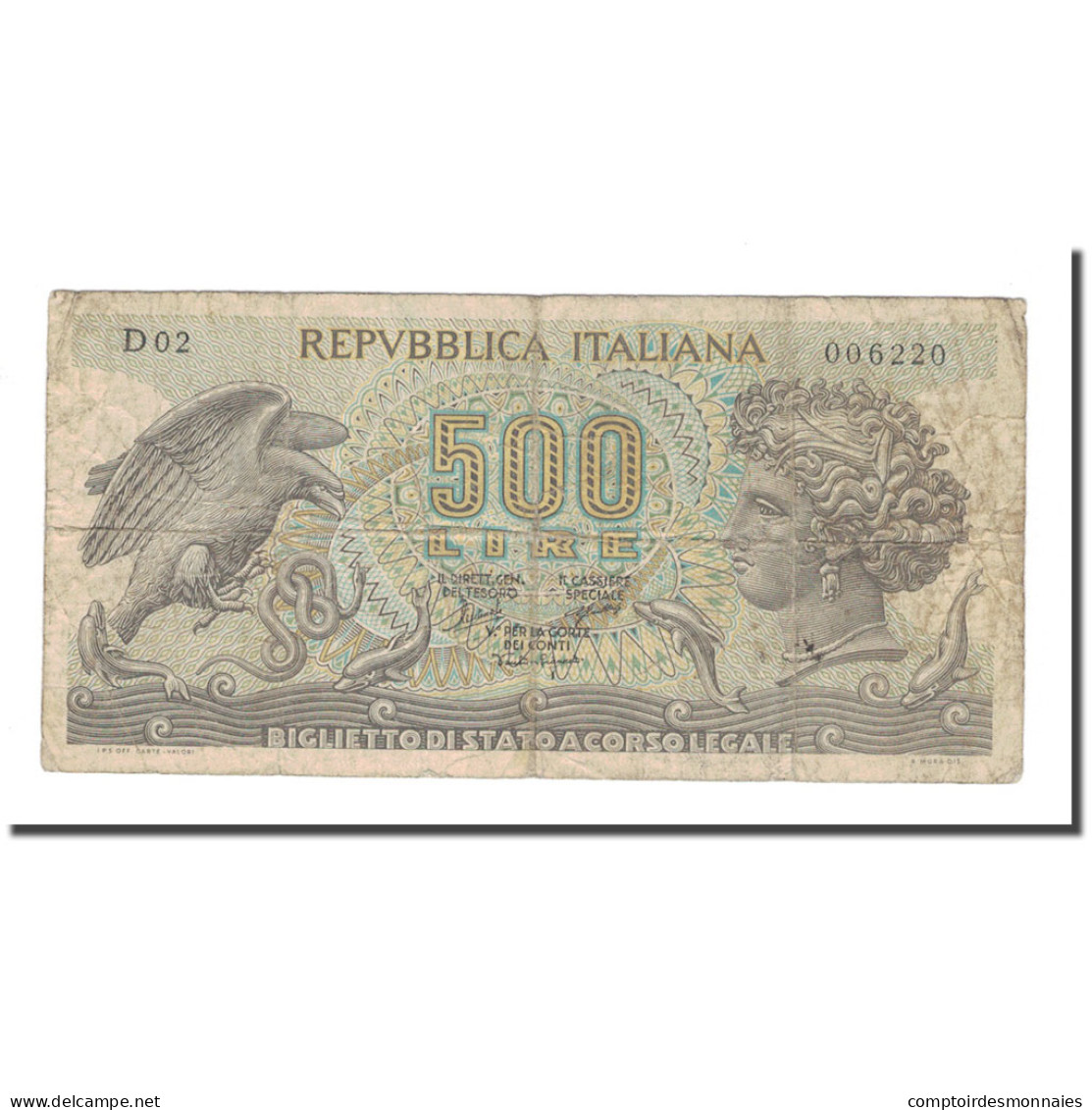 Billet, Italie, 500 Lire, KM:93a, TB - 500 Lire