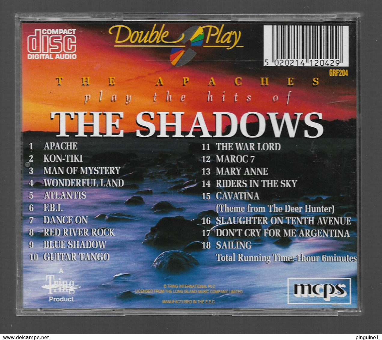 The Shadows The Apaches Play The Hits Of The Shadows Cd - Instrumental