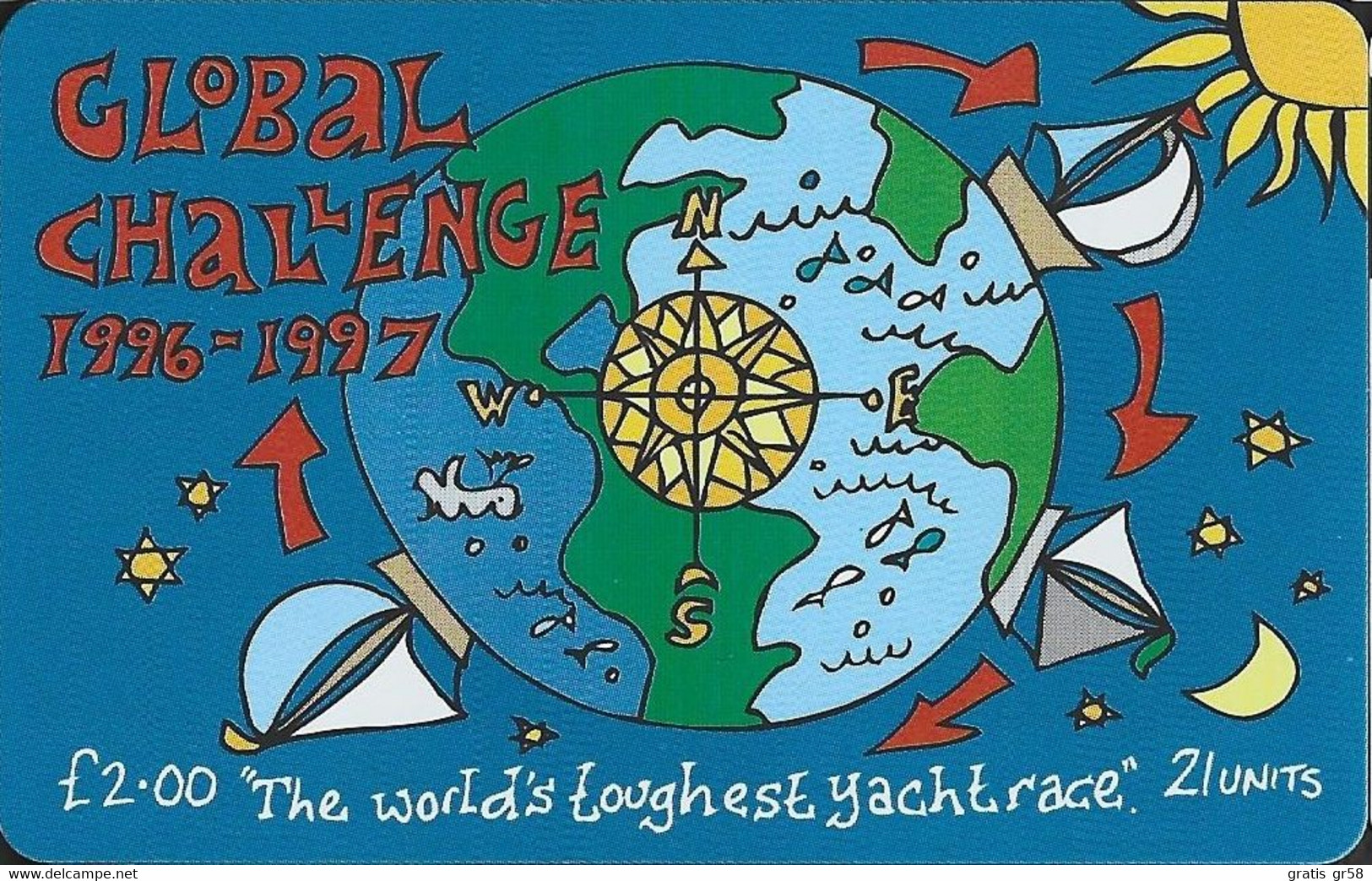 Isle Of Man - GPT, Global Challenge Yacht Race, Demo Without Chip & CN, 1996, Unused - Isle Of Man