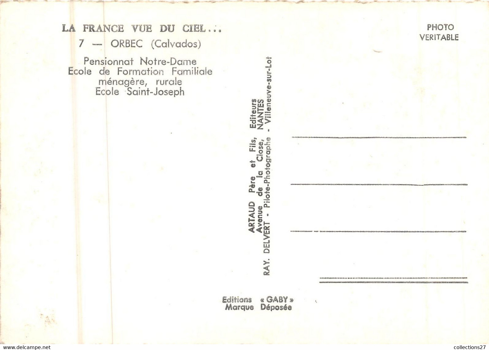 14-ORBEC- PENSIONNAT NOTRE-DAME , ECOLE DE FORMATION FAMILIALE MENAGERE RURALE ECOLE ST-JOSEPH - Orbec