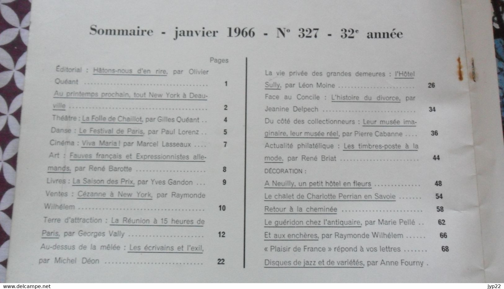 Revue Plaisir De France Janvier 1966 Décoration Ameublement Architecture Mobilier Voyage Jardin Publicité ... Vintage - Huis & Decoratie