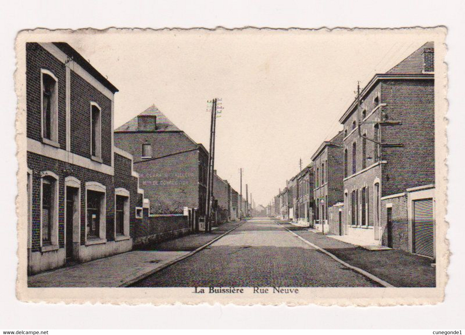 CPSM LA BUISSIERE ( Lobbes ) Rue Neuve - Circulée Années 50 - Ed. Vve H. Piron La Buissière - 2 Scans - Merbes-le-Château
