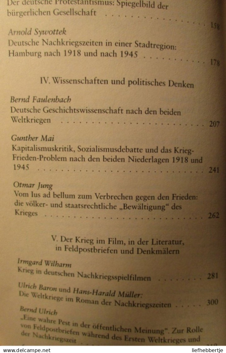 Lernen Aus Dem Krieg? Deutsche Nachkriegszeiten 1918/1945 - G. Niedhart Und D. Reisenberger - 1992 - 5. Zeit Der Weltkriege