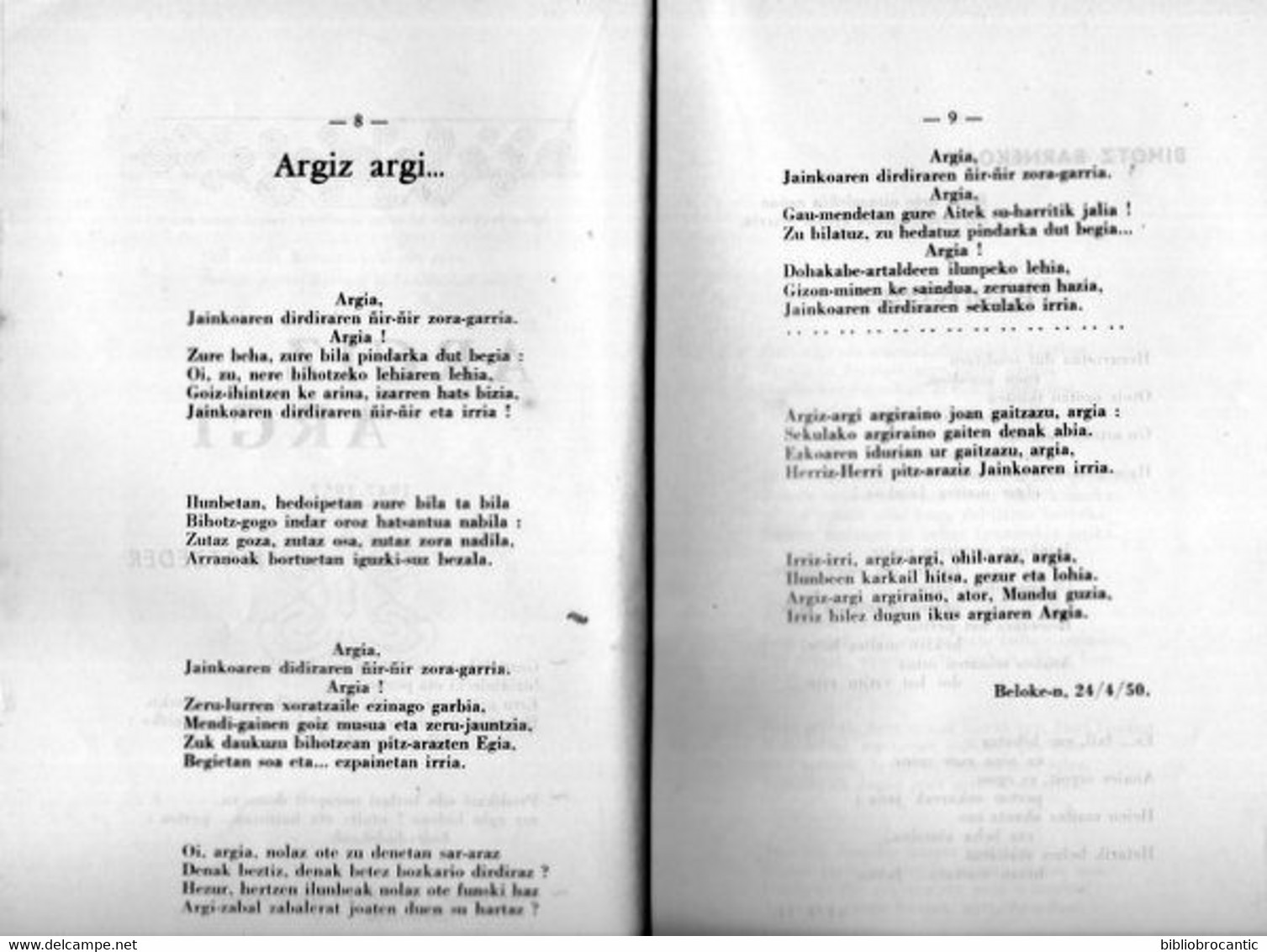 Revue GURE HERRIA - N°1/1967 < ARGIZ ARGI/CHAPELAINS DE LARUNS/MAYI ELLISSAGUE, ROMANCIERE BASQUE/Scan Sommaire - Pays Basque