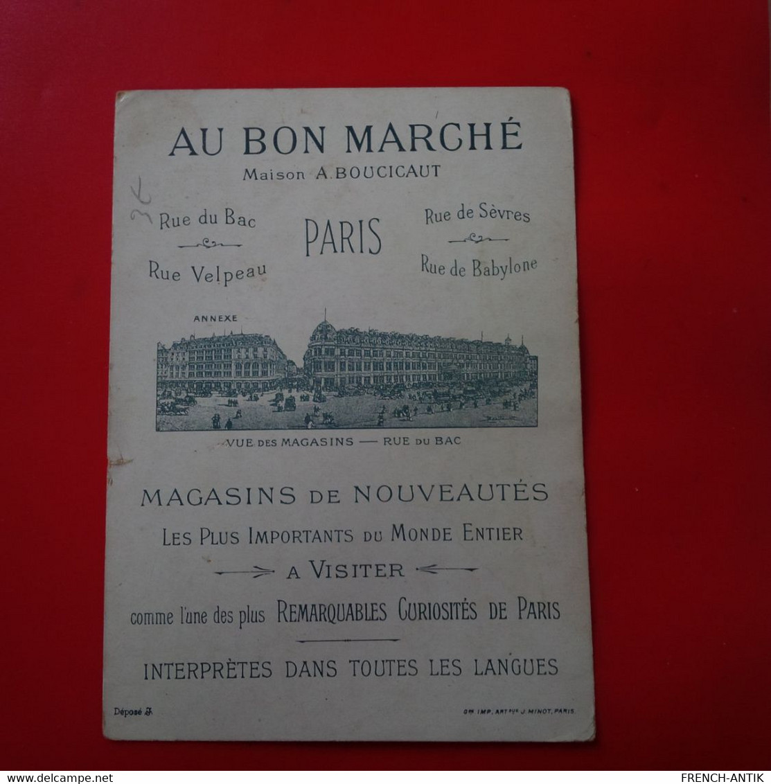 CHROMO AU BON MARCHE BALANCE - Au Bon Marché