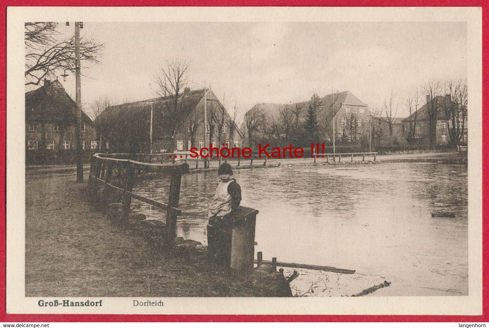 AK Groß-Hansdorf (Stormarn) Dorfteich ~ Um 1925 - Friedrichsruh