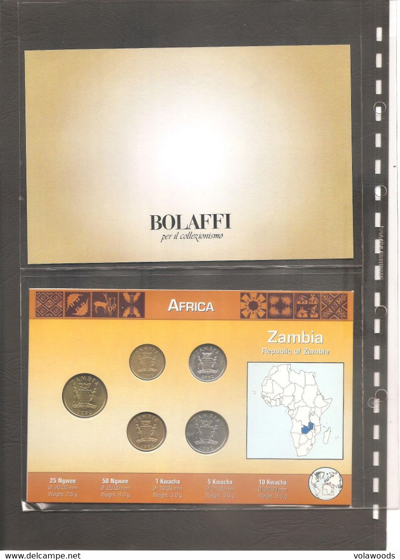 Zambia - Folder Bolaffi "Monete Dal Mondo" Emissione Completa Valori UNC  1992 - 4th Circulation Series - Kwacha - Zambie