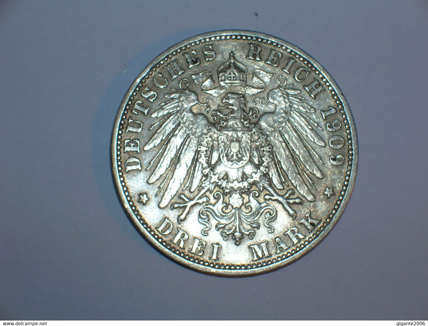 ALEMANIA/PRUSIA 3 MARCOS 1909 (3199) - 2, 3 & 5 Mark Argent