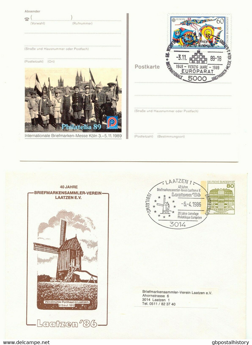 BUNDESREPUBLIK 1974/89 7 Versch. Ganzsachen Teilweise Gesuchte Privatganzsachen Alle M. Versch. (E)SST EUROPA-CEPT - 1974