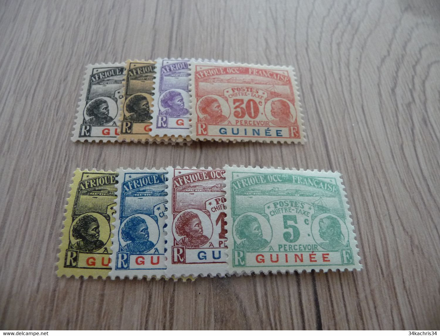 TP Colonies Françaises Guinée  Charnière Taxe N°8 à 15 - Unused Stamps