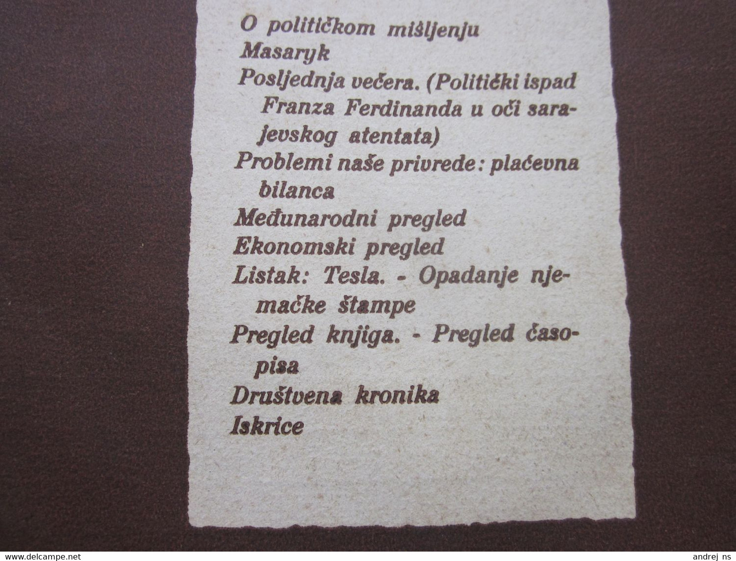 Nikola Tesla Pogledi Na Savremena Pitanja Zagreb 1934 1 Broj  1 Godina First Number 49 Pages - Idiomas Escandinavos