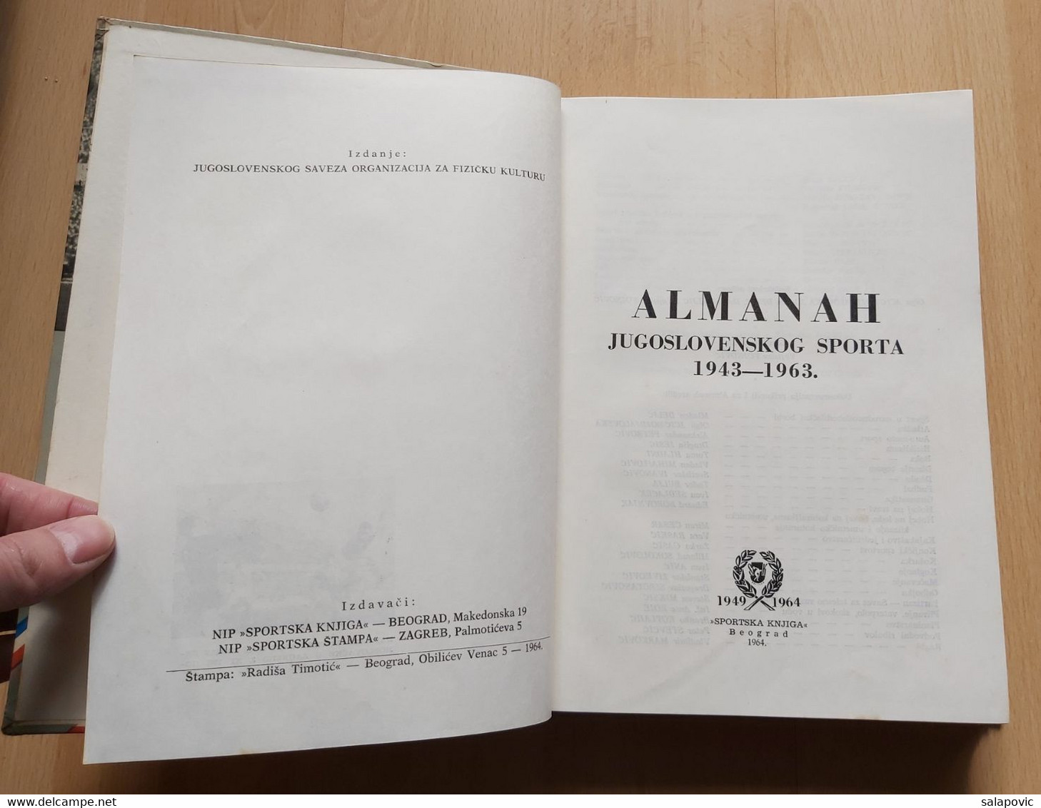 Almanah Jugoslovenskog Sporta 1943 - 1963  Almanac Of Yugoslav Sports - Livres