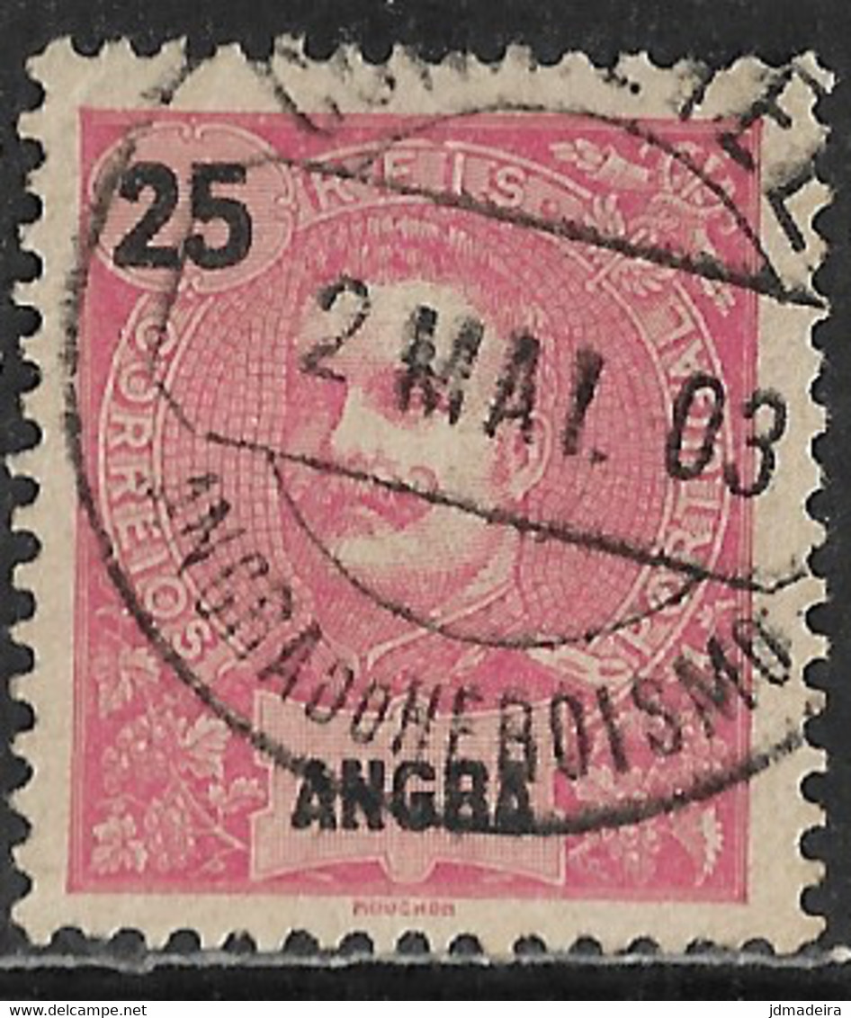 Angra – 1898 King Carlos 25 Réis Used Stamp - Angra