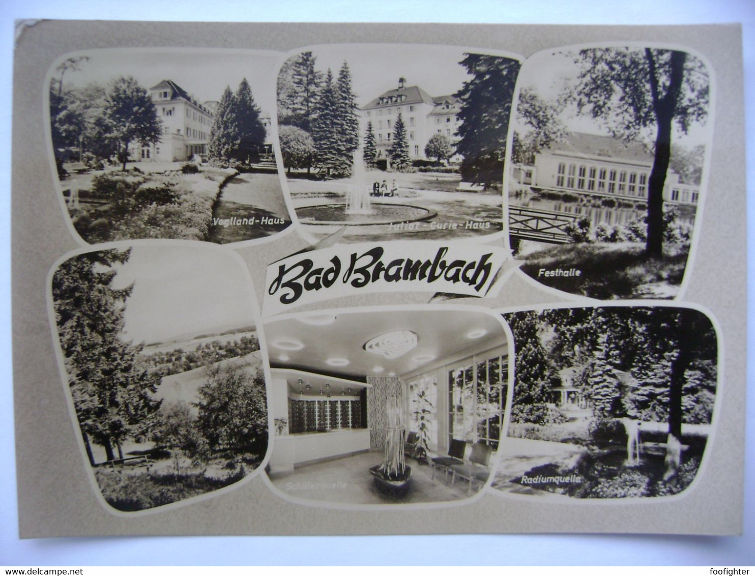 Bad Brambach: Vogtland-Haus, Juliot-Curie-Haus, Festhalle, Schillerquelle, Radiumquelle - Posted 1965 - Bad Brambach