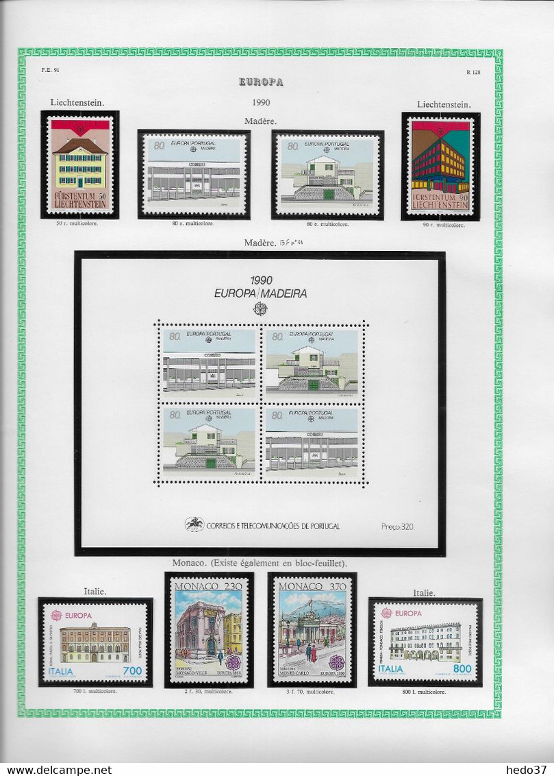 Europa Année Complète 1990 - Neuf ** Sans Charnière -  TB - Annate Complete