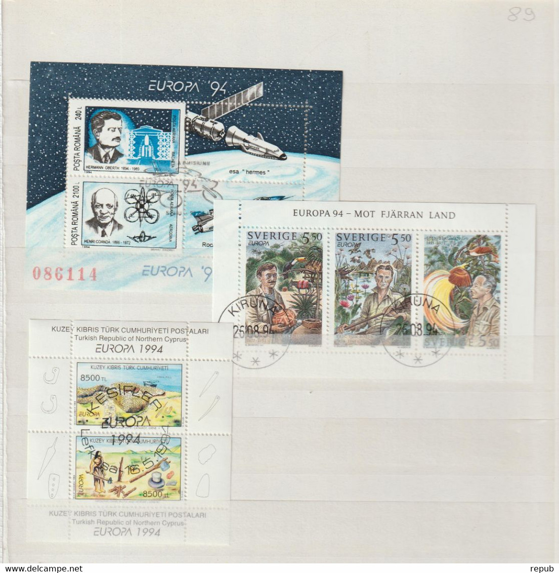 Europa 1994 Année Incomplète Oblitérée Used 82 Timbres Et 8 BF - 1994