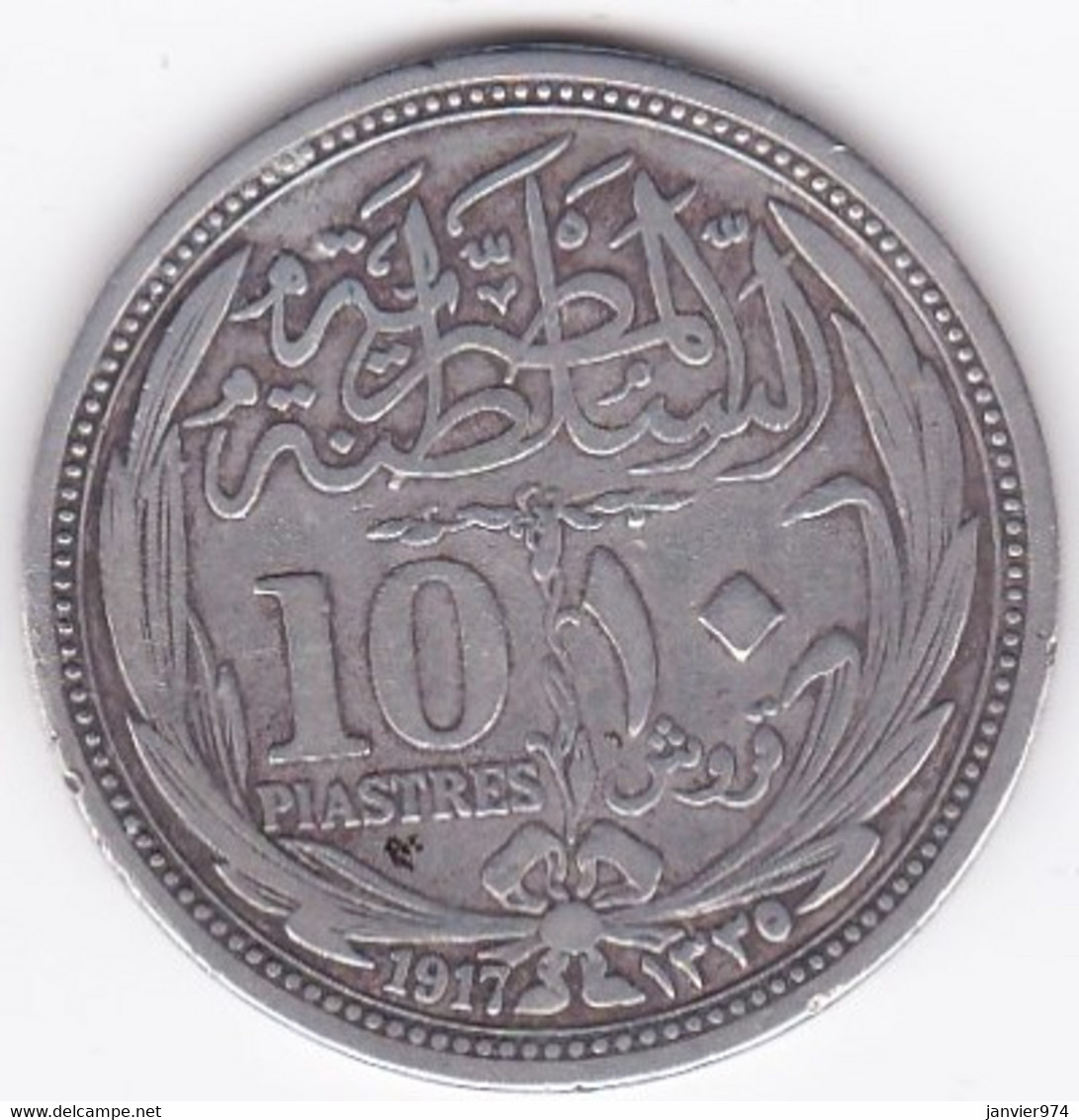 Egypte. 10 Piastres AH 1335 – 1917. Sultan Hussein Kamil. En Argent  .KM# 319 - Egypte