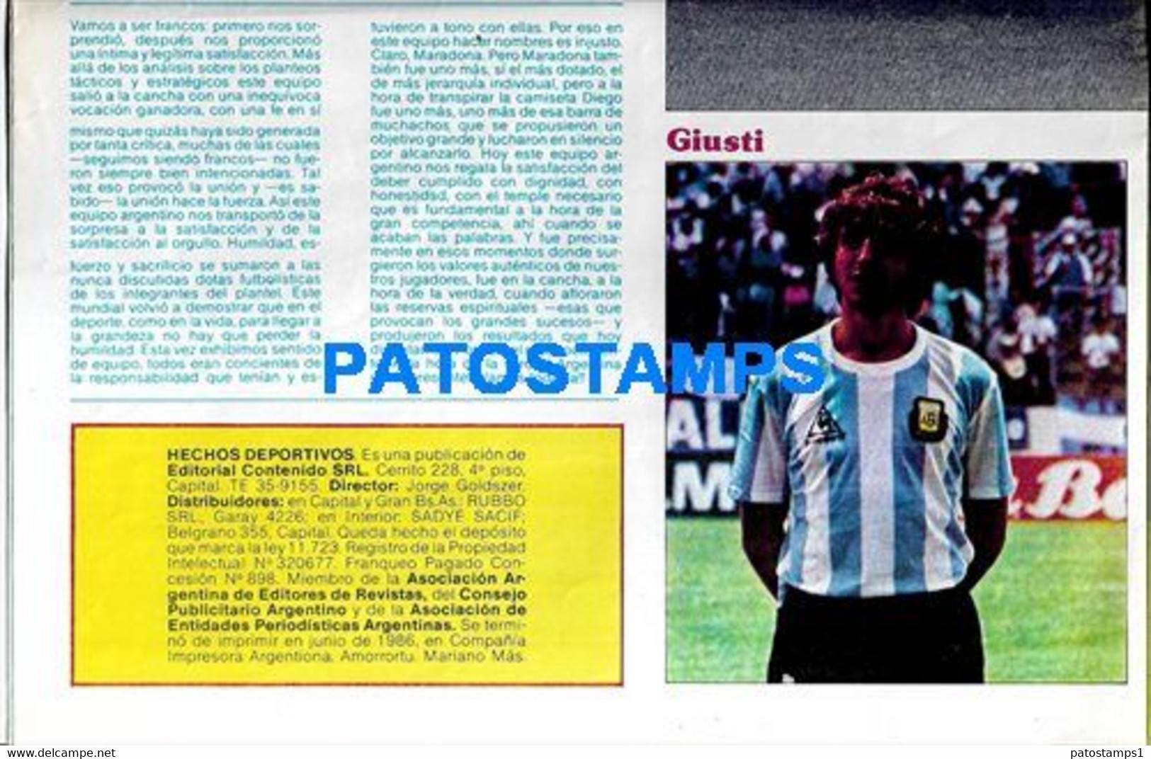 154523 ARGENTINA SPORTS SOCCER FUTBOL SELECCION ARGENTINA MUNDIAL 1986 POSTER Nº 17 NO POSTAL POSTCARD - [2] 1981-1990