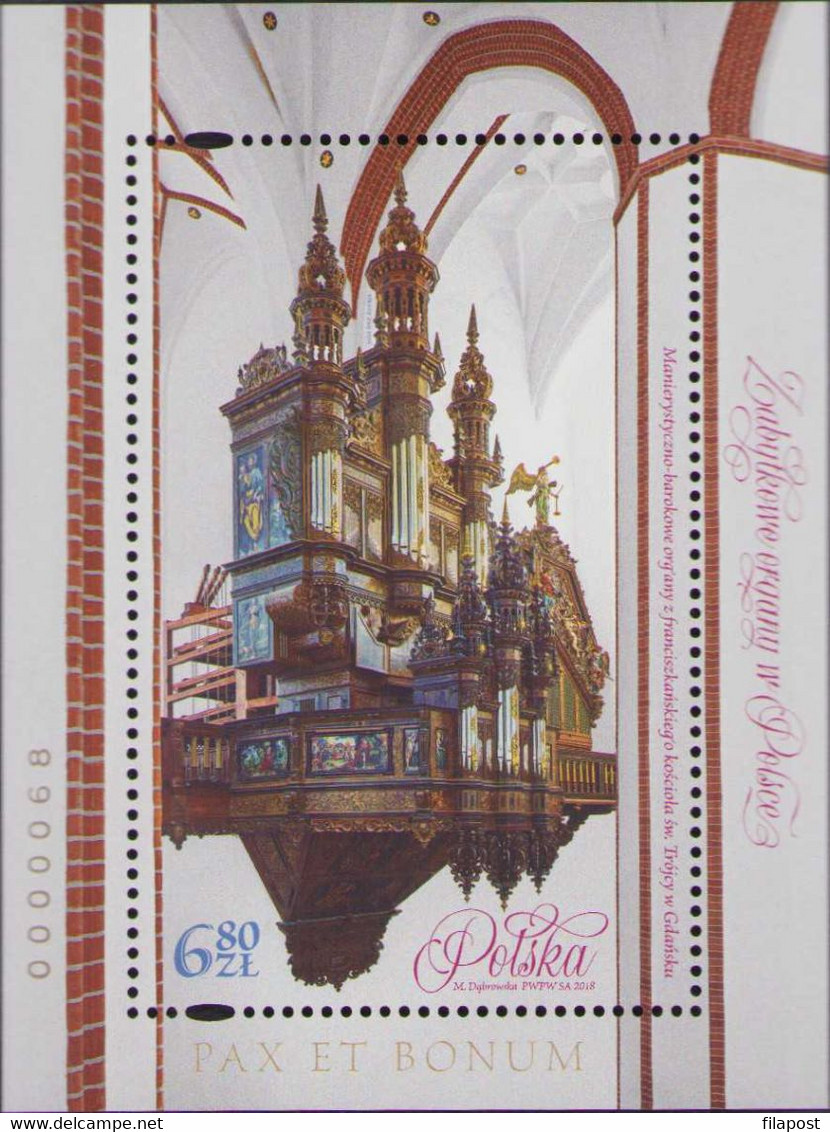 Poland 2018 Souvenir Booklet / Grand Pipe Organ From Franciscan Church Gdansk / Low Number Block MNH** FV - Carnets