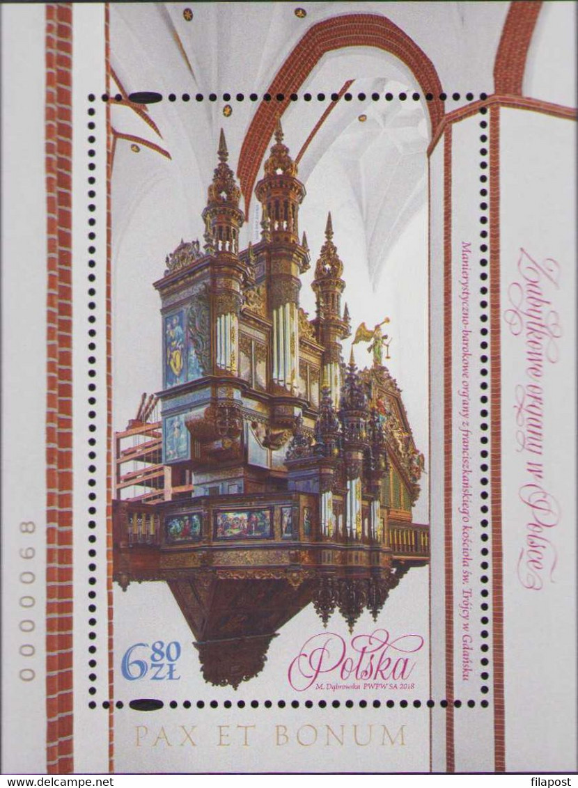 Poland 2018 Souvenir Booklet / Grand Pipe Organ From Franciscan Church Gdansk / Low Number Block MNH** FV - Cuadernillos