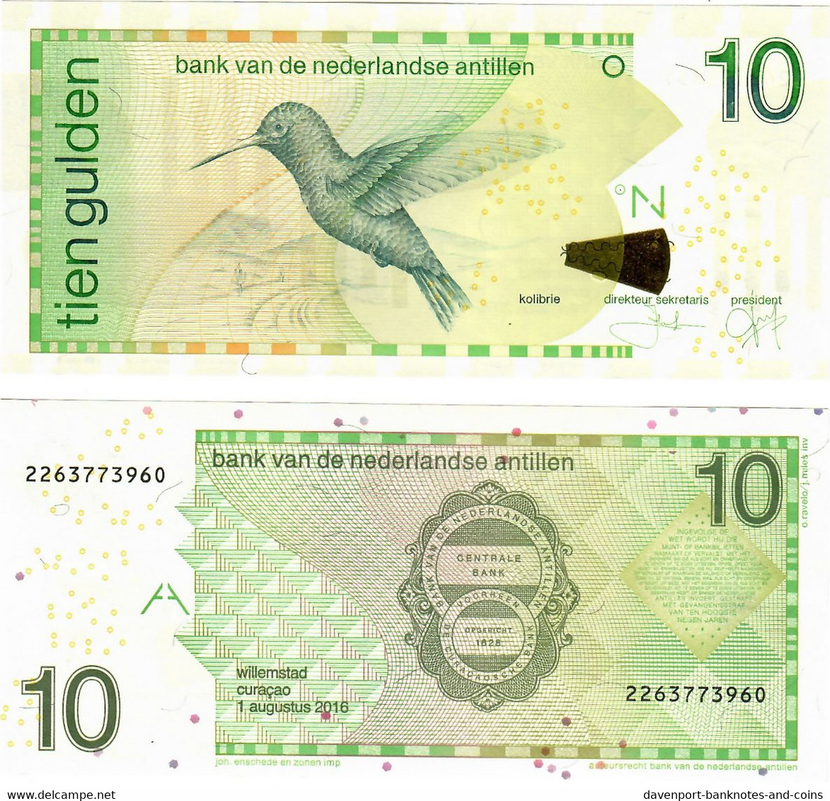 Netherlands Antilles 10 Gulden 2016 UNC - Niederländische Antillen (...-1986)