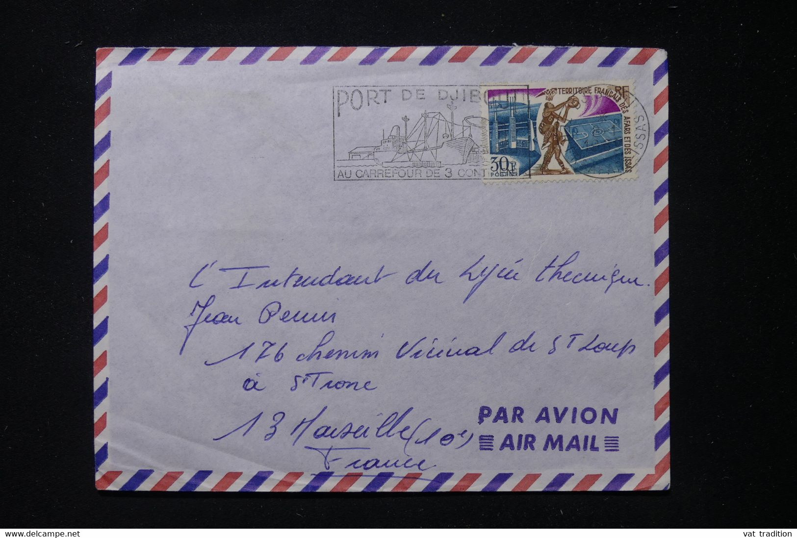 AFARS ET ISSAS - Enveloppe De Djibouti Pour La France En 1969, Affranchissement Basket - L 90533 - Briefe U. Dokumente