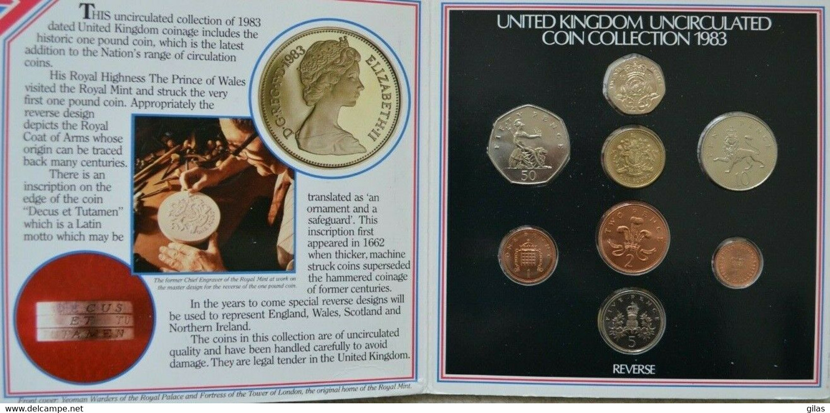 1983 Gran Bretagna Royal Mint Set Conio 8 Monete UNC - Andere & Zonder Classificatie