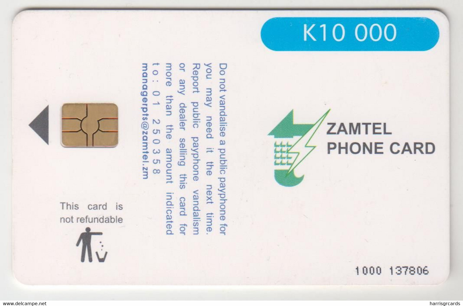 ZAMBIA - Blue Sunbird,  Zamtel Online ,10,000 ZK, Used - Zambia