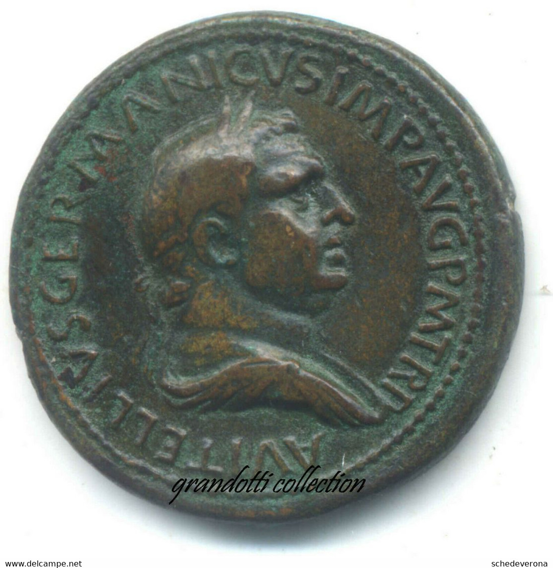 CAVINO GRANDE BRONZO VITELLIO HONOS ET VIRTVS SESTERZIO MEDAGLIA PADOVANINO - Royal/Of Nobility