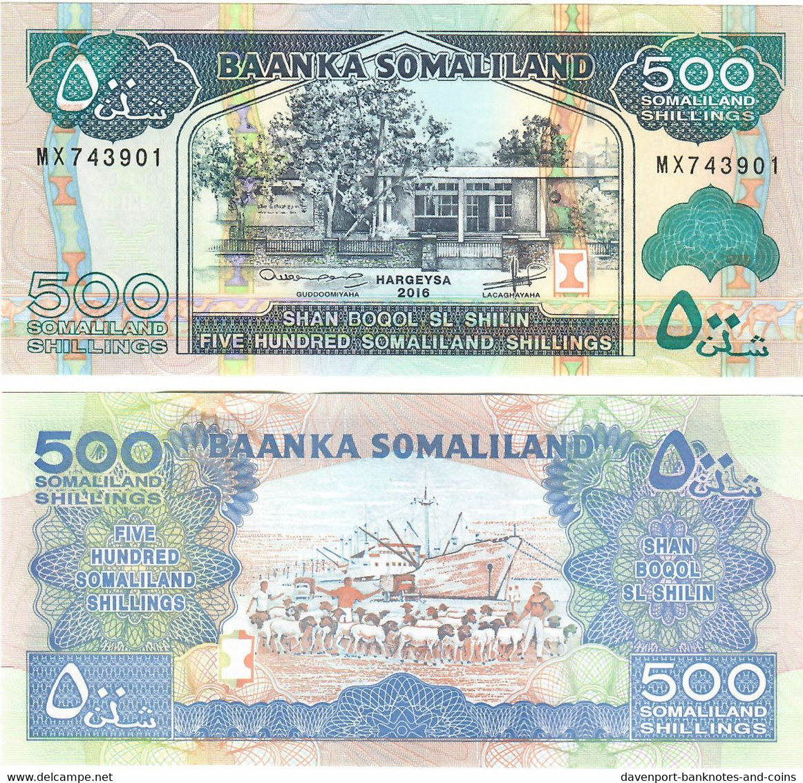 Somaliland 500 Shillings 2016 UNC - Somalie