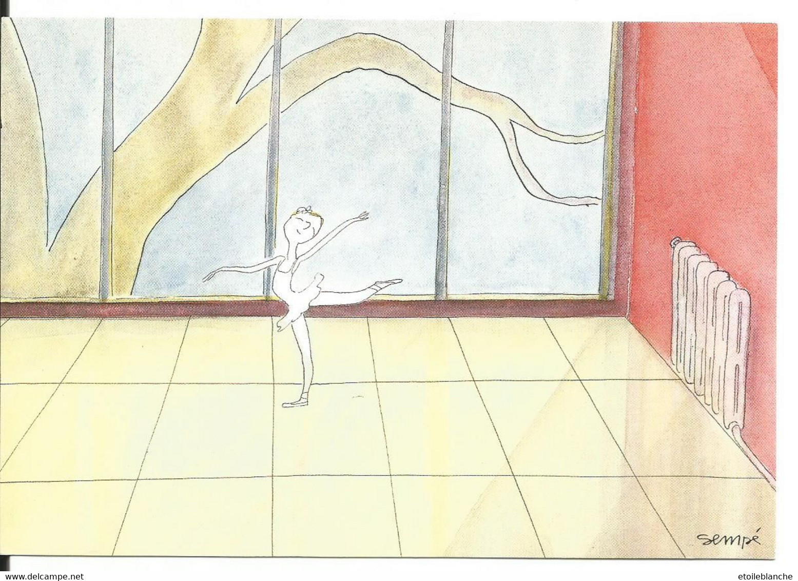 ILLUSTRATEUR Jean Jacques Sempé, 'luxe Calme Et Volupté' 1987 - Danseuse, Salle De Danse Classique, Vitre, Arbre, Art - Sempé