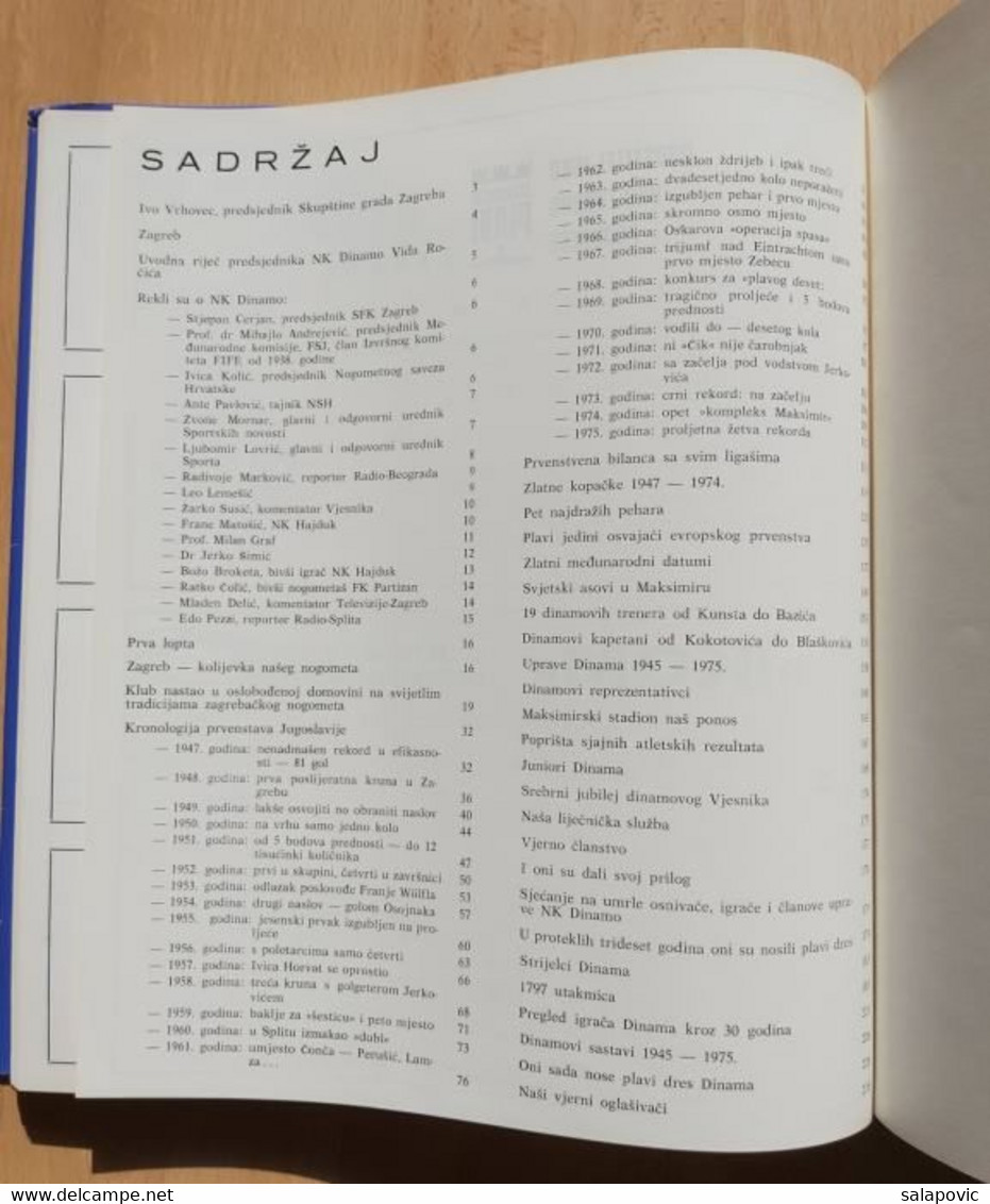 DINAMO ZAGREB 1945-1975 Fredi Kramera, Roman Garber, Zvonimir Magdić monografija football club Croatia, monograph