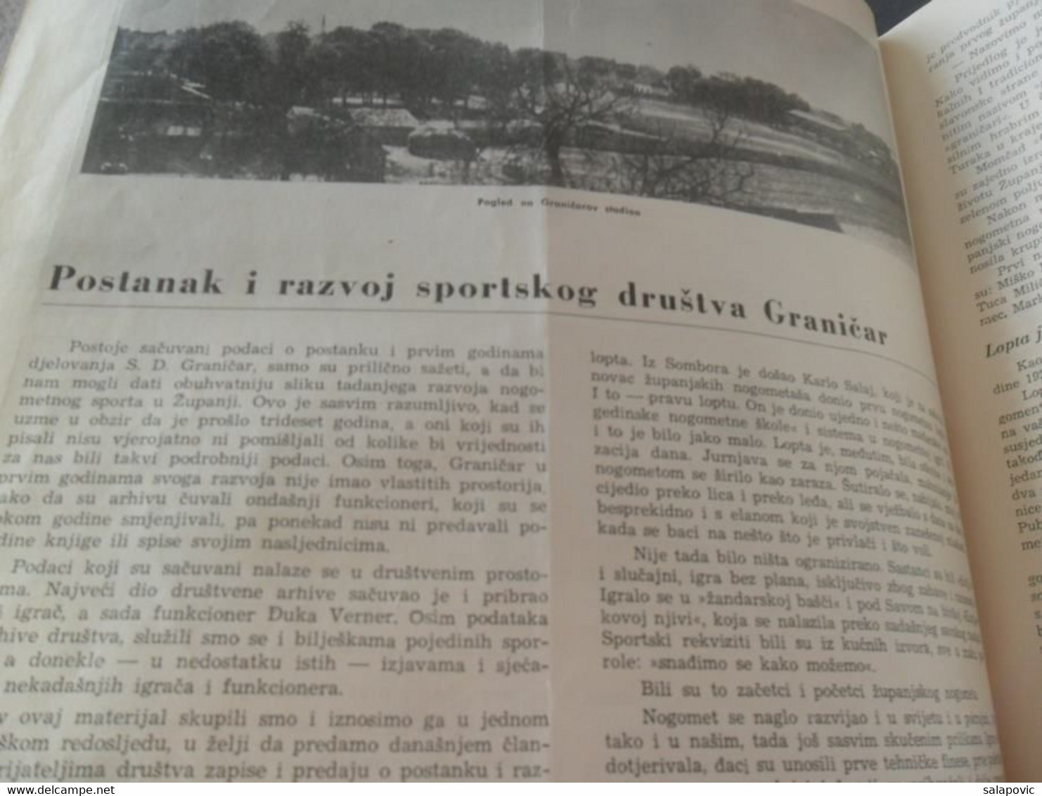 30 GODINA SPORTSKOG DRUSTVA GRANICAR ZUPANJA Monografija Football Club Croatia, Monograph - Books