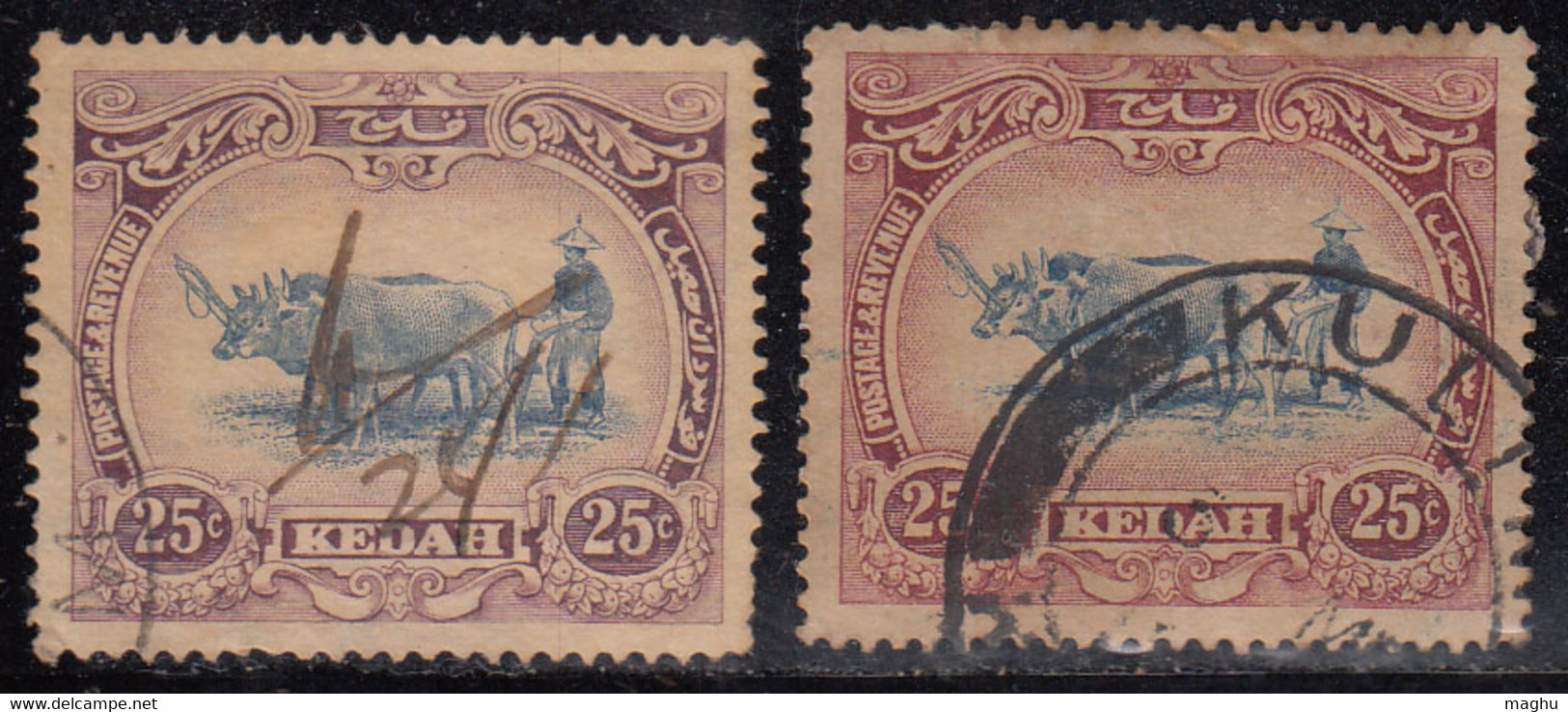 25c Kedah Used 1921, Shade Variety, Malaya / Malaysia - Kedah