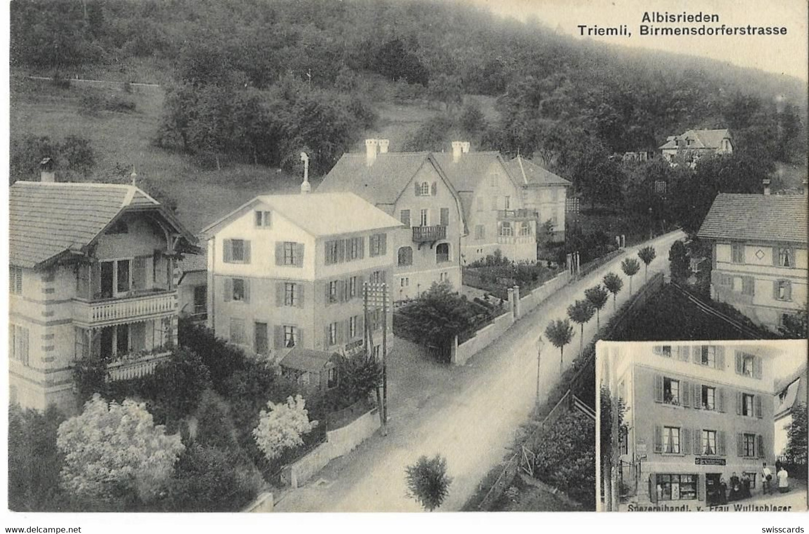 ALBISRIEDEN: Birmensdorferstrasse, Spezereihandlung Wullschleger ~1910 - Birmensdorf