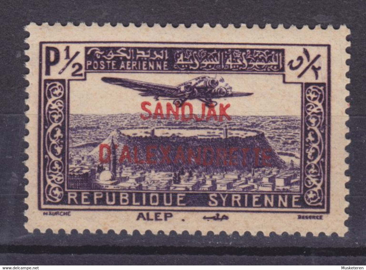 Alexandrette 1938 Mi. 13    ½ Pia Syria APoste Arienne Flugpost Overprinted 'Sandjak D'Alexandrette', MH* - Nuevos