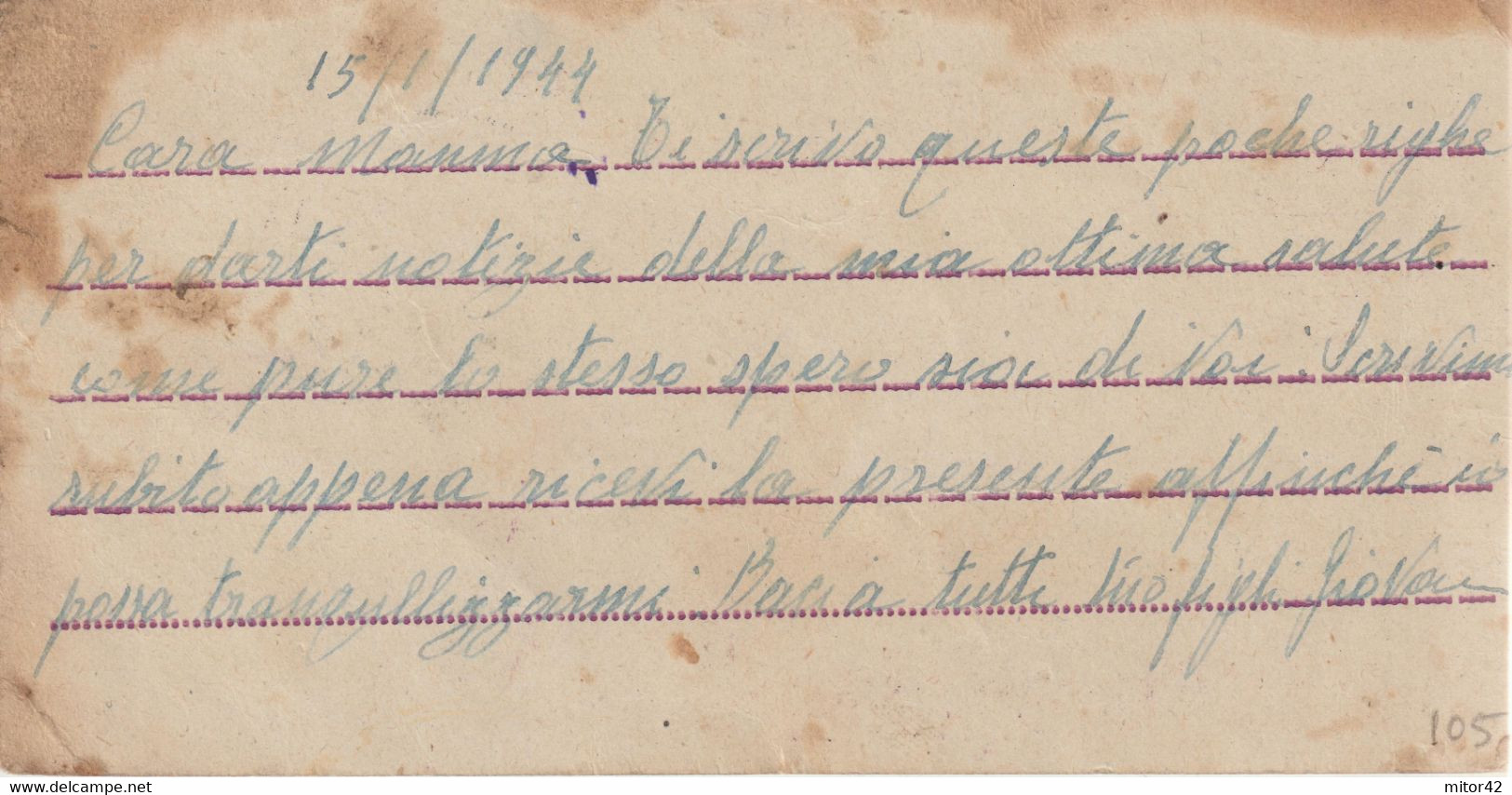 105*-Prigionieri Guerra Italiani- P.O.W-Est Africa Force Su INTERO POSTALE RITAGLIATO X Sicilia-Catania - Ocu. Anglo-Americana: Sicilia