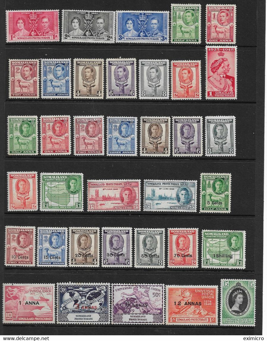 SOMALILAND 1937 - 1953 MOUNTED MINT COLLECTION INCLUDING SETS Cat £126+ - Somaliland (Protectorate ...-1959)