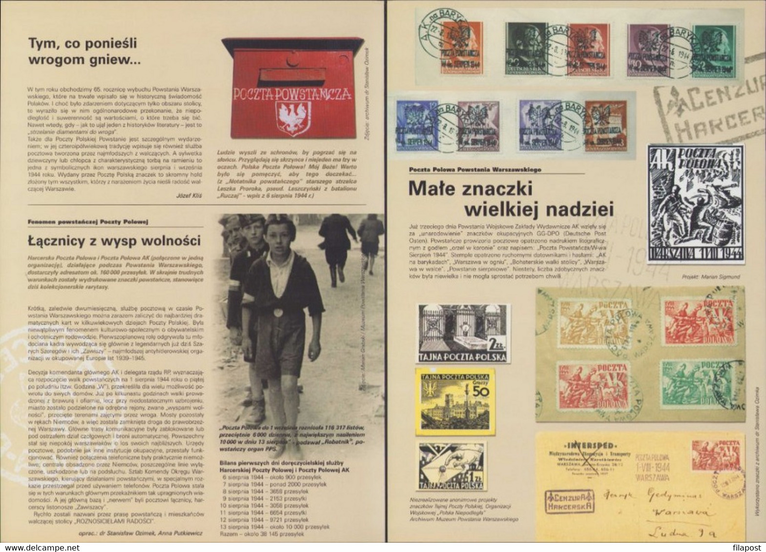 Poland 2009 Souvenir Booklet / Outbreak Of The Warsaw Uprising 1944 WWII War / Block + FDC + Postcard / MNH** FV - Libretti