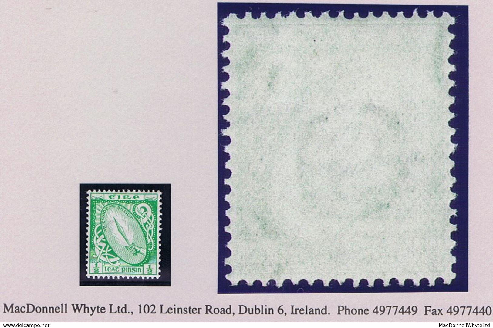 Ireland 1922-23 Watermark Se ½d Sword, Variety "Watermark Inverted" Fresh And Fine Mint Unmounted - Other & Unclassified