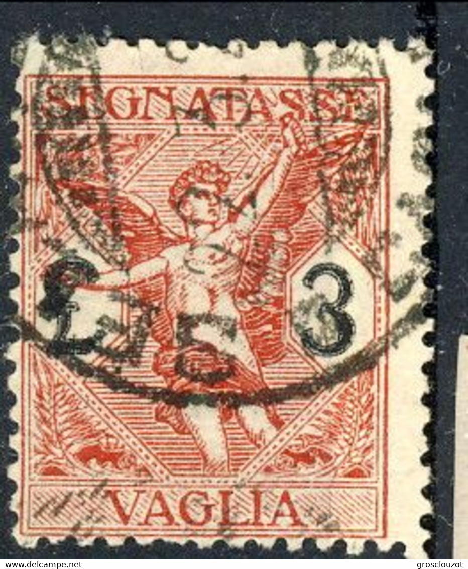 Regno VE3 Vaglia  N. 6 Lire 3 Carminio Usato  Cat.€ 38 - Tax On Money Orders