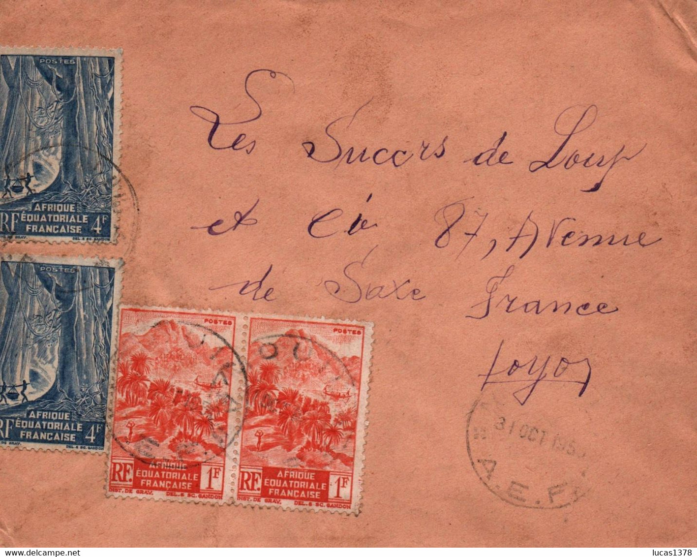 AEF / CONGO / LETTRE DEPART POINTE NOIRE POUR LYON 1950 / - Lettres & Documents