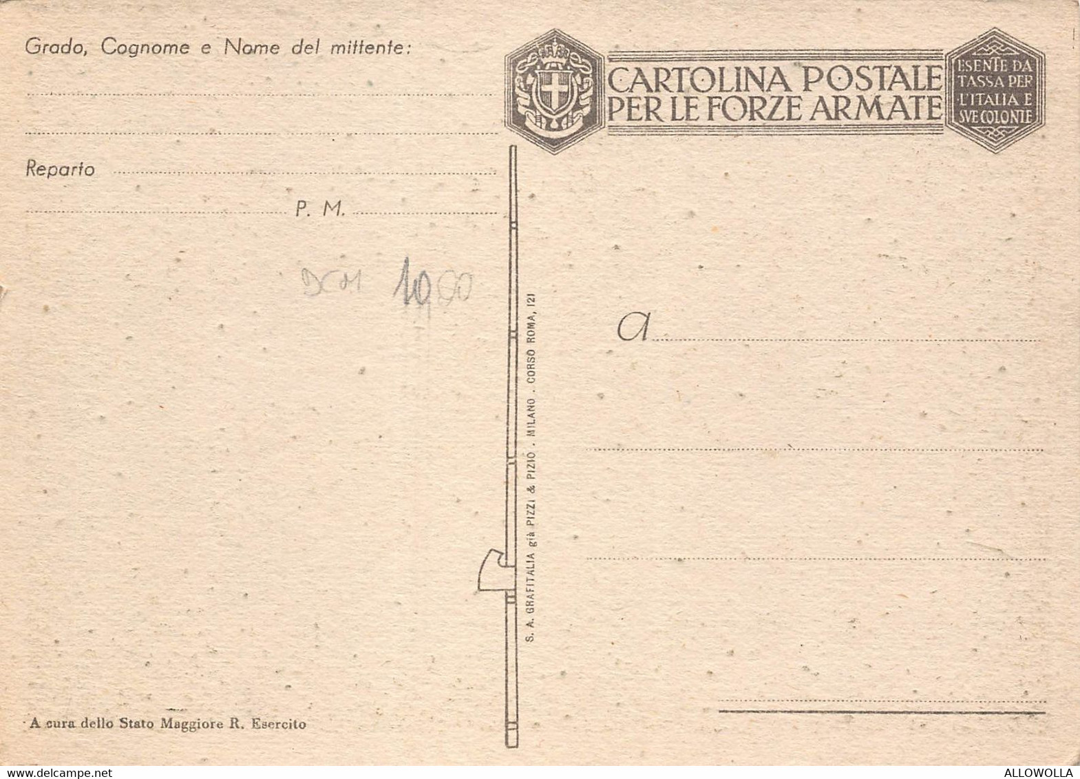 11393"FRANCHIGIA MILITARE-1941-FANTI-DUE FANTI ALLA MIRA"VERA FOTO-CART NON SPED. - Ganzsachen