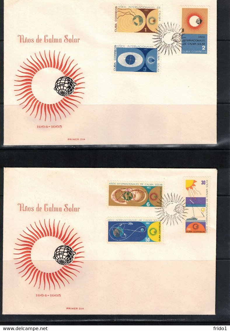 Cuba 1965 Astronomy Years Of The Quiet Sun Set FDC - Covers & Documents