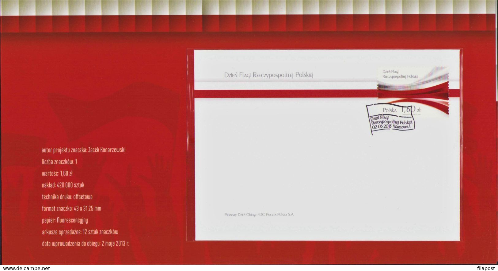 POLAND 2013, Booklet / Mi 4606 Flag Of The Republic Of Poland Day, National Symbols / FDC + Stamp MNH ** FV - Carnets