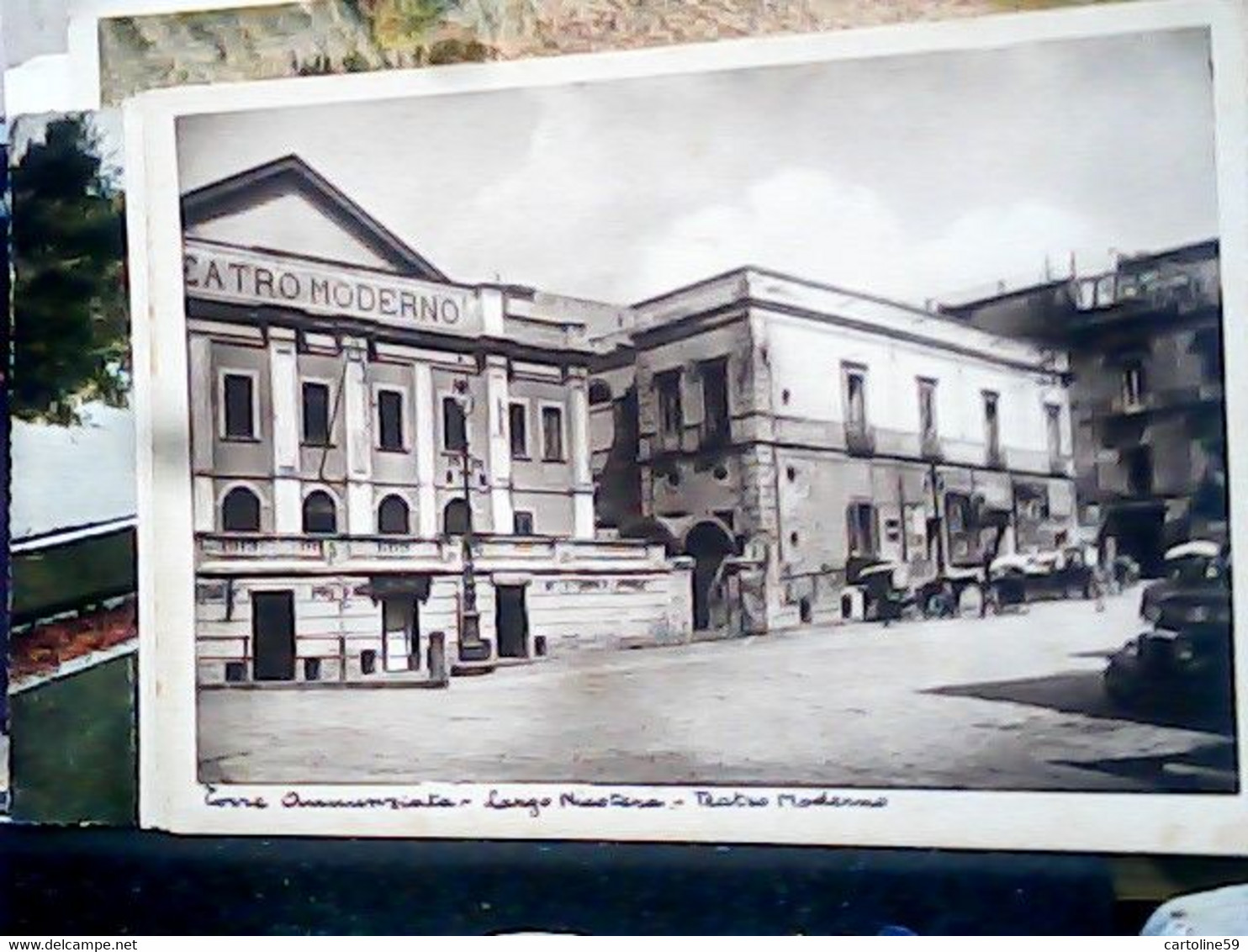 NAPOLI TORRE ANNUNZIATA LARGO NICOTERA TEATRO MODERNO Formato GRANDE  N1950 HZ5443 - Torre Annunziata