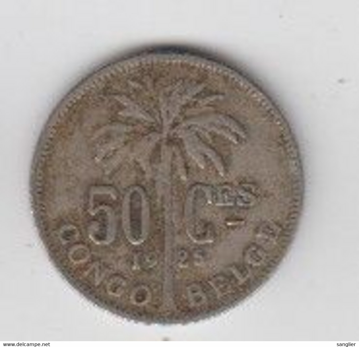 CONGO BELGE 50 CTS 1925 FR - 1910-1934: Albert I