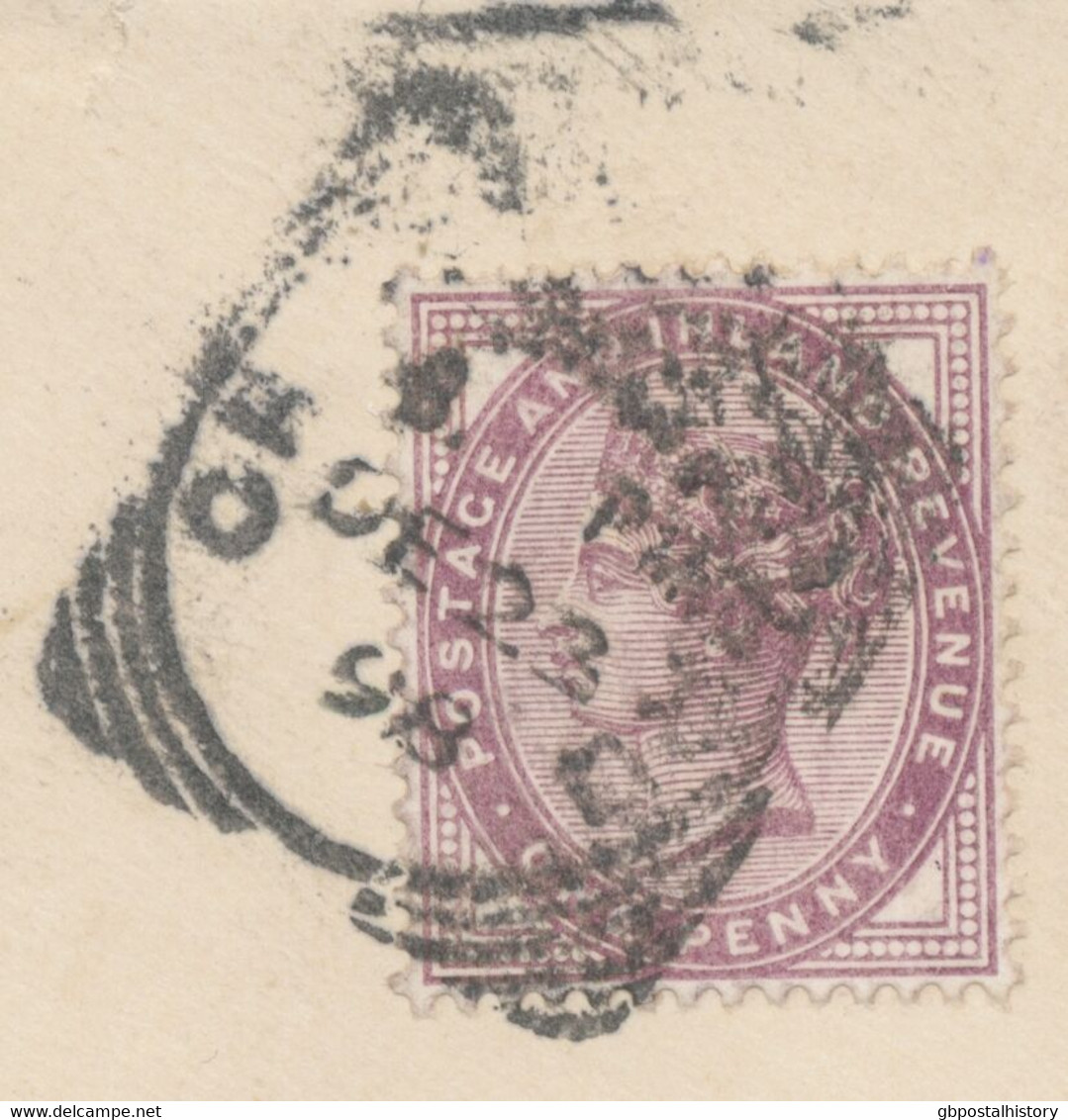 GB „CHELMSFORD“ Squared Circle Postmark (Cohen Typ 1st I CT) 1 D Lilac VARIETY - Errors, Freaks & Oddities (EFOs