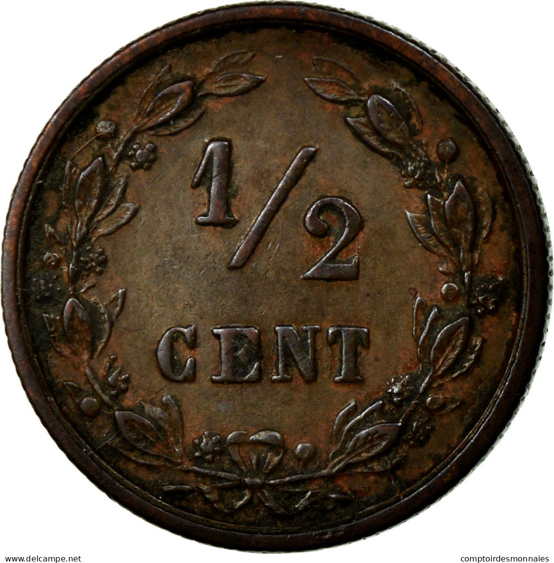 Monnaie, Pays-Bas, Wilhelmina I, 1/2 Cent, 1898, TTB, Bronze, KM:109.2 - 0.5 Cent